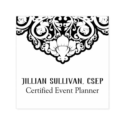 Tampon Auto-encreur Gris Abstrait Chic Sur Fils Noirs (Design)