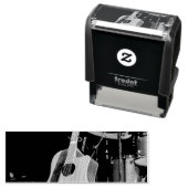 Tampon Auto-encreur Guitare acoustique cool (En situation)