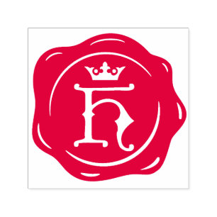 Tampon Auto-encreur H - Lettre initiale de cire de couronne gothique