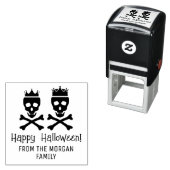 Tampon Auto-encreur Halloween joyeuse et joyeuse du crâne et des os cr (En situation)