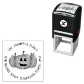 Tampon Auto-encreur Halloween simple Citrouille Whimsical mou (En situation)