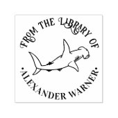 Tampon Auto-encreur Hammerhead Shark Ocean Thème Ronde Bibliothèque Li (Design)