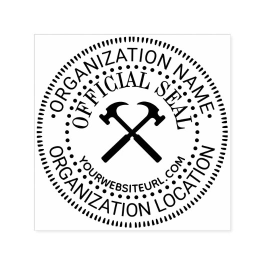 Tampon Auto-encreur Hammers Générique Custom Official Seal Nm Loc URL (Design)