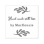 Tampon Auto-encreur Hand Made With Love Personalized Botanical Leaf (Design)