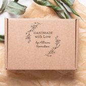 Tampon Auto-encreur Handmade With Love Doodle Wreath Custom Name