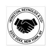 Tampon Auto-encreur Handshake Business Nom professionnel Estd Date Loc (Design)
