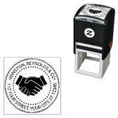 Tampon Auto-encreur Handshake Business Professional Nom Retenue Adress (En situation)