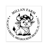 Tampon Auto-encreur Happy Angus Bull thème (Design)