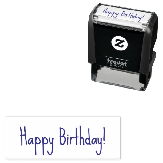 Tampon Auto-encreur Happy Birthday! Casual Handwritten Font Style Text (En situation)