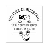 Tampon Auto-encreur Happy Calico Cat Arch Adresse 2 (Design)