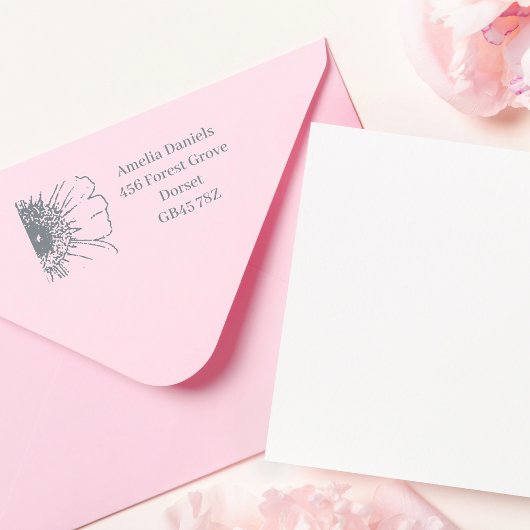 Tampon Auto-encreur Happy Daisy Adresse de retour