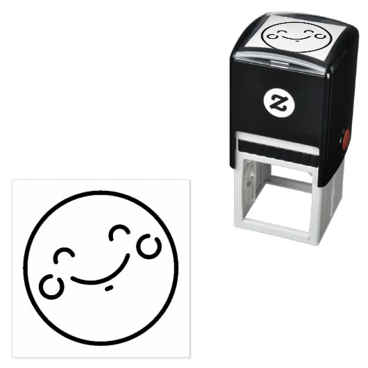 Tampon Auto-encreur Happy Face Emoticon auto-Inking Timbre (En situation)