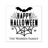 Tampon Auto-encreur Happy Halloween Spiderweb Araignées chauves-souris (Design)