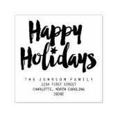 Tampon Auto-encreur Happy Holidays Brush Script Personnaliser (Design)