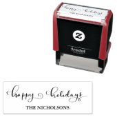 Tampon Auto-encreur Happy Holidays Handwritten Script Holiday Self-ink (En situation)