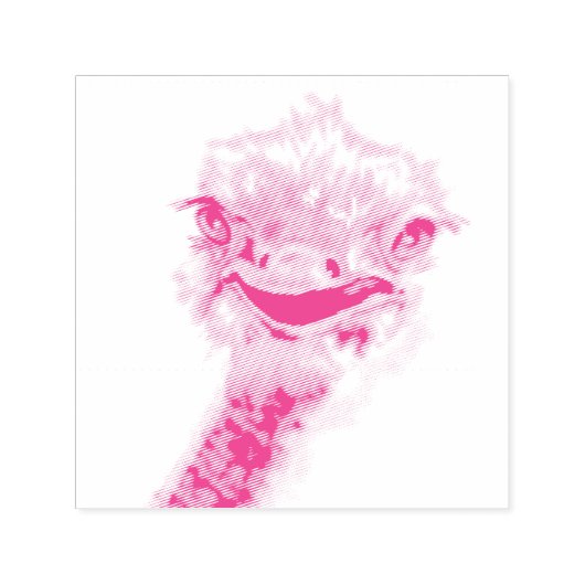 Tampon Auto-encreur Happy Ostrich - Smile - Drôle (Design)