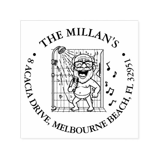 Tampon Auto-encreur Happy Singing thème grand-père (Design)