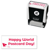 Tampon Auto-encreur Happy World Postcard Day for postcrossing/penpal (En situation)