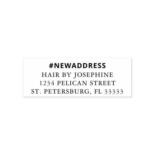 Tampon Auto-encreur Hashtag New Address Business Move (Design)