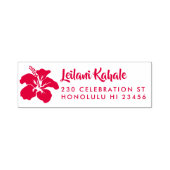 Tampon Auto-encreur Hawaiian Hibiscus Custom Nom & Adresse de retour (Design)