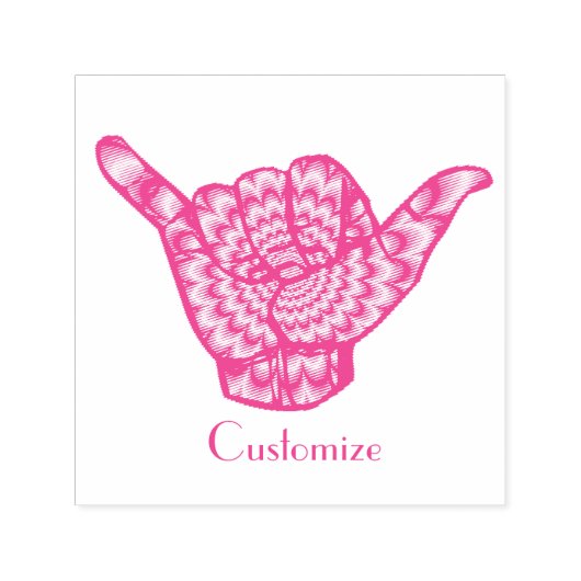 Tampon Auto-encreur Hawaiian Shaka Psychedelic Thunder_Cove (Design)