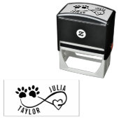 Tampon Auto-encreur Heart and Paws Name Stamp for a Dog Lover (En situation)