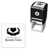 Tampon Auto-encreur Heart in Hands Library Nom du livre (En situation)
