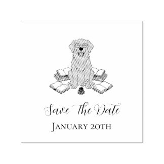 Tampon Auto-encreur Heartwarming Dog Graduation Party Save The Date