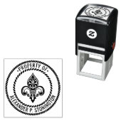 Tampon Auto-encreur Heraldic Fleur de Lis #26B Propriété du cadre de c (En situation)