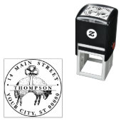 Tampon Auto-encreur Heraldique Fleece Ram Sheep Crest Nom Adresse (En situation)