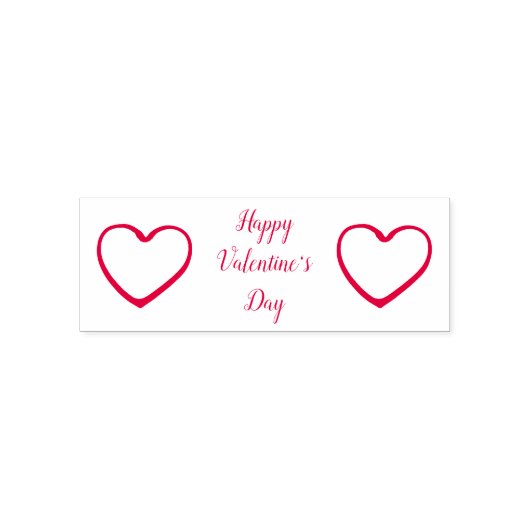 Tampon Auto-encreur Heureuse Sainte-Valentin avec double coeur (Design)
