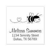 Tampon Auto-encreur Heureux Abeille Bouzzing Autour De L'Adresse (Design)
