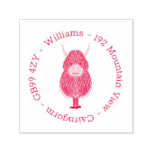 Tampon Auto-encreur Highland Cow Family Address Self-inking Stamp (Design)