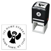 Tampon Auto-encreur Holiday Angel Circulaire Retour Adresse (En situation)