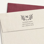 Tampon Auto-encreur Holiday Folig Monogramme Adresse de retour
