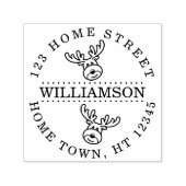 Tampon Auto-encreur Holiday Rudolph Circulaire Adresse de retour (Design)