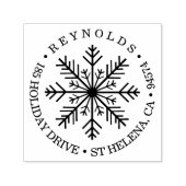 Tampon Auto-encreur Holiday Snowflop Round Return Adresse (Design)