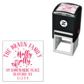 TAMPON AUTO-ENCREUR HOLLY JOLLY HOLIDAY ADRESSE STAMP (En situation)