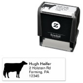 Tampon Auto-encreur Holstein Cow Silhouette Adresse de retour (En situation)