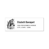 Tampon Auto-encreur Horse Head Illustration Address (Design)