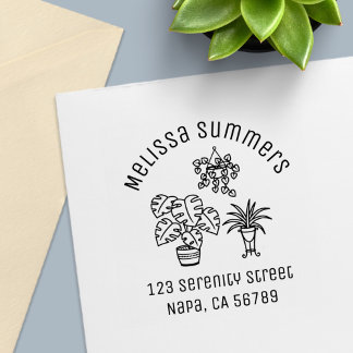 Tampon Auto-encreur Houseplants Hobby Arch Address