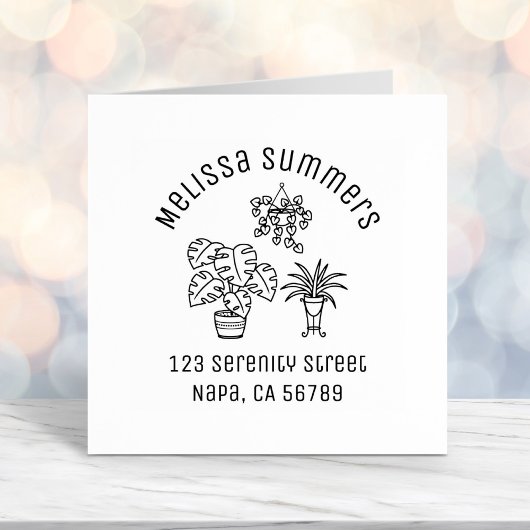 Tampon Auto-encreur Houseplants Hobby Arch Adresse