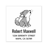 Tampon Auto-encreur Howling Gray Wolf Pup Address (Design)