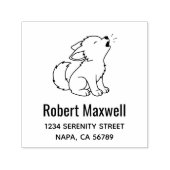Tampon Auto-encreur Howling Wolf Pup Address (Design)
