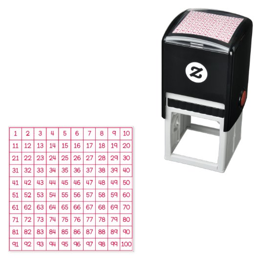 Tampon Auto-encreur Hundreds Chart Self-Inking Stamp (En situation)