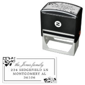 Tampon Auto-encreur Hydrangea Flower Adresse de retour (En situation)