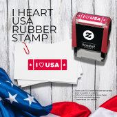 Tampon Auto-encreur I Heart USA en caoutchouc Timbre