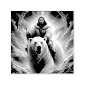 Tampon Auto-encreur (IA générée) Jésus sur un ours polaire (Design)
