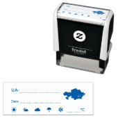 Tampon Auto-encreur ID de poste UA Ukraine У к р а Date ї́ (En situation)