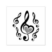 Tampon Auto-encreur Illustration Clef Love Music (Design)